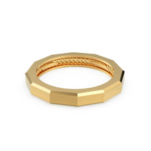 Load image into Gallery viewer, 14k Solid Gold Geometric Designer Ring - Stackable Ring - Rope Inlay Narrow Band - Minimal Jewelry - Jalvi & Co.