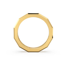 Load image into Gallery viewer, 14k Solid Gold Geometric Designer Ring - Stackable Ring - Rope Inlay Narrow Band - Minimal Jewelry - Jalvi & Co.