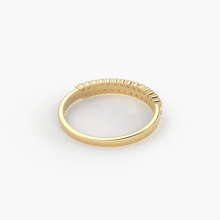 Load image into Gallery viewer, 14k Solid Gold Half Eternity 2 Row Micro Pave Wedding Band for Women / Anniversary Ring for Her / Unique Wedding Ring - Jalvi & Co.