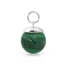 Load image into Gallery viewer, 14k Solid Gold Round Ball Gemstone Charm / Natural Larimar Malachite Labradorite Pearl Opal Pendant / Yellow Gold Jewelry Making Finding - Jalvi & Co.