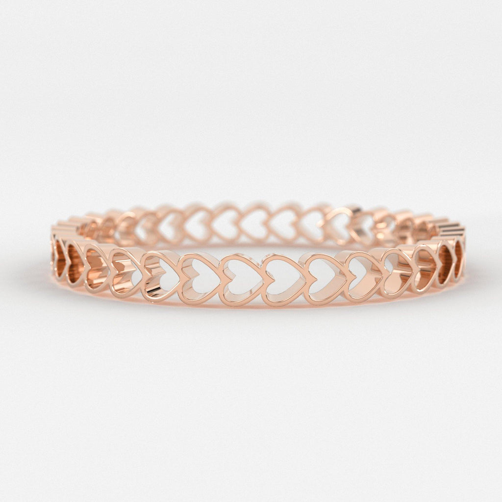 14k Solid Gold Tiny Heart Ring / Stacking Ring / Infinity Heart Ring / Promise Ring For Her / Thin Band Ring / Love Heart Tiny Thin Band - Jalvi & Co.