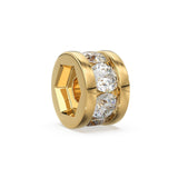 14k Solid Yellow Gold 3mm 6mm Diamond Eternity Rondelle Designer Wheel Bead / Diamond Finding / Jewelry Making Essential