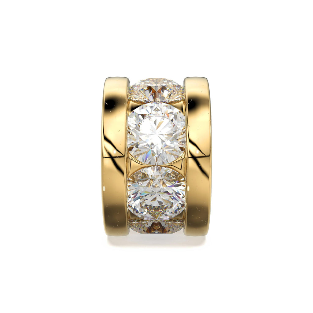 14k Solid Yellow Gold 3mm 6mm Diamond Eternity Rondelle Designer Wheel Bead / Diamond Finding / Jewelry Making Essential - Jalvi & Co.