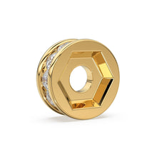 Load image into Gallery viewer, 14k Solid Yellow Gold 3mm 6mm Diamond Eternity Rondelle Designer Wheel Bead / Diamond Finding / Jewelry Making Essential - Jalvi & Co.