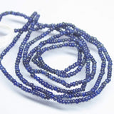 15 inch, 2mm, Natural Blue Sapphire Smooth Rondelle Shape Tiny Beads, Sapphire Bead