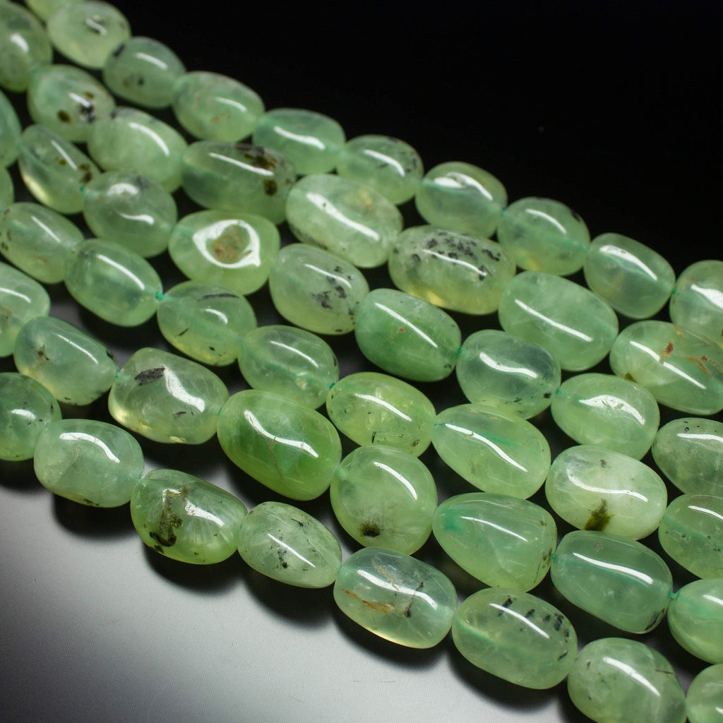 15 inches, 20-21mm, Natural Prehnite Smooth Polished Tumble Loose Gemstone Beads - Jalvi & Co.