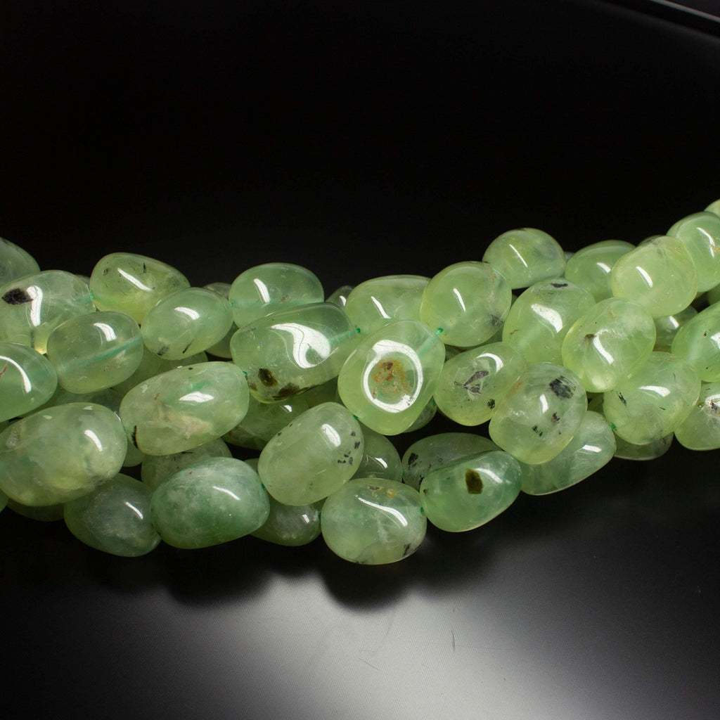 15 inches, 20-21mm, Natural Prehnite Smooth Polished Tumble Loose Gemstone Beads - Jalvi & Co.