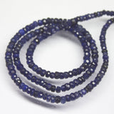 15 inches, 3mm 3.5mm, Natural Blue Sapphire Faceted Rondelle Shape Beads Strand, Sapphire Beads