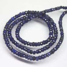 Load image into Gallery viewer, 15 inches, 3mm 3.5mm, Natural Blue Sapphire Faceted Rondelle Shape Beads Strand, Sapphire Beads - Jalvi &amp; Co.