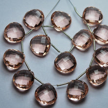 Load image into Gallery viewer, 15 Match Pair,Faceted Heart Shape Briolettes Calibrated Size 10mm Rose Pink Quartz - Jalvi & Co.