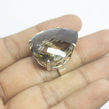 Load image into Gallery viewer, 16.60g, Handmade Natural Smoky Quartz Pear 925 Sterling Silver Ring - Jalvi &amp; Co.