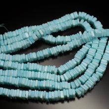 Load image into Gallery viewer, 16 inches, 5-6mm, Natural Blue Peruvian Opal Smooth Heishi Cube Square Loose Gemstone Beads - Jalvi & Co.