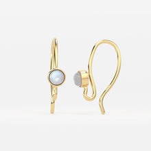 Load image into Gallery viewer, 16x8mm 20 GAUGE 18k Solid Yellow Gold Rainbow Moonstone Finding Earwire Pair - Jalvi &amp; Co.