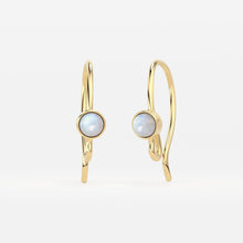 Load image into Gallery viewer, 16x8mm 20 GAUGE 18k Solid Yellow Gold Rainbow Moonstone Finding Earwire Pair - Jalvi &amp; Co.