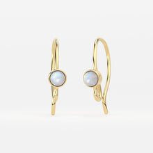 Load image into Gallery viewer, 16x8mm 20 GAUGE 18k Solid Yellow Gold Rainbow Moonstone Finding Earwire Pair - Jalvi & Co.