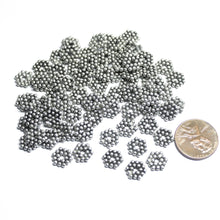 Load image into Gallery viewer, 18 Hexagon Spacer Bead Antique Silver Tone Dot Beads - Jalvi &amp; Co.