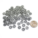 18 Hexagon Spacer Bead Antique Silver Tone Dot Beads
