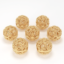 Load image into Gallery viewer, 18k Solid Gold Designer Fancy Floral Mesh Spacer Bead Finding 7mm 8mm 9mm - Jalvi & Co.