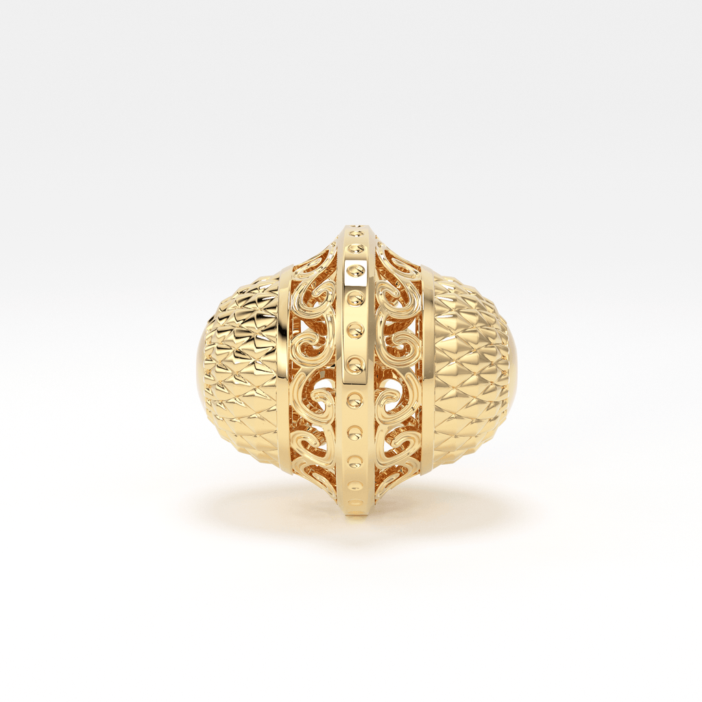 18k Solid Gold Designer Fancy Spacer Bead Finding 10mm 11mm 12mm - Jalvi & Co.