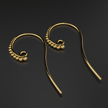 Load image into Gallery viewer, 18k Solid Gold Granulated Earwire Petite 26 GAUGE 16x7.50mm / Solid Gold Finding - Jalvi &amp; Co.