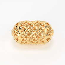 Load image into Gallery viewer, 18k Solid Gold Handmade Artistic Roman Oval Spacer Bead Finding 12mm 13mm 14mm - Jalvi & Co.