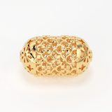 18k Solid Gold Handmade Artistic Roman Oval Spacer Bead Finding 12mm 13mm 14mm