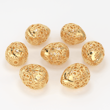 Load image into Gallery viewer, 18k Solid Gold Handmade Designer Easter Egg Spacer Bead Finding 11mm 12mm 13mm - Jalvi & Co.