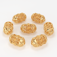 Load image into Gallery viewer, 18k Solid Gold Handmade Designer Floral Spacer Bead Finding 12mm 13mm 14.50mm - Jalvi & Co.