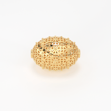 Load image into Gallery viewer, 18k Solid Gold Handmade Designer Oval Mesh Spacer Bead Finding 11mm 12mm 13mm - Jalvi & Co.