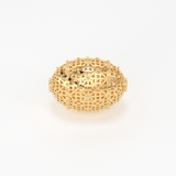 18k Solid Gold Handmade Designer Oval Mesh Spacer Bead Finding 11mm 12mm 13mm