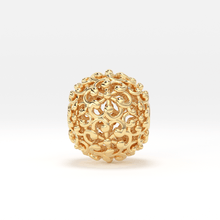Load image into Gallery viewer, 18k Solid Gold Handmade Designer Round Floral Mesh Spacer Bead Finding 6mm 8mm 10mm - Jalvi & Co.