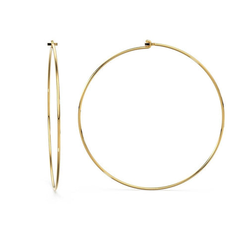 18k Solid Gold Hoop Earrings Findings Jewelry Making 40mm - Jalvi & Co.