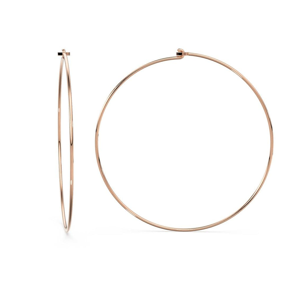 18k Solid Gold Hoop Earrings Findings Jewelry Making 40mm - Jalvi & Co.