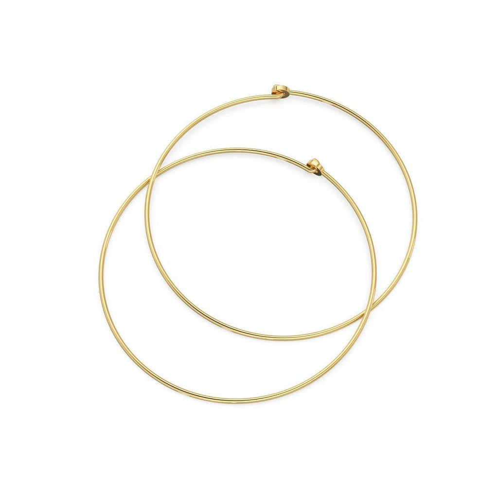 18k Solid Gold Hoop Earrings Findings Jewelry Making 40mm - Jalvi & Co.