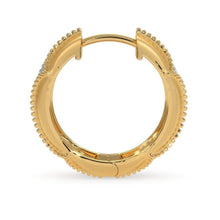 Load image into Gallery viewer, 18k Solid Yellow Gold Handmade Diamond Hoop Earrings, Hoop Earrings, Gold Earrings, Diamond Earrings - Jalvi & Co.