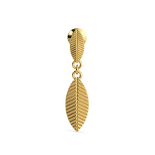 Load image into Gallery viewer, 18k Solid Yellow Gold Handmade Leaf Drop Earrings, Leaf Earrings, Gold Earrings - Jalvi &amp; Co.