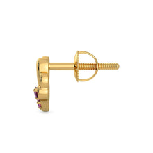 Load image into Gallery viewer, 18k Solid Yellow Gold Handmade Pretty Butterfly Earrings, Butterfly Earrings, Gold Earrings, Sapphire Earrings - Jalvi & Co.