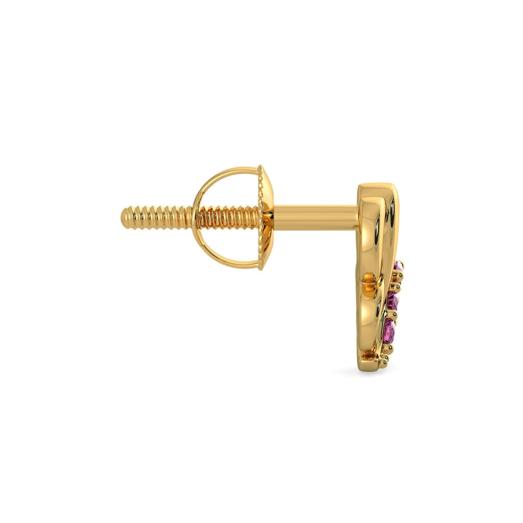 18k Solid Yellow Gold Handmade Pretty Butterfly Earrings, Butterfly Earrings, Gold Earrings, Sapphire Earrings - Jalvi & Co.