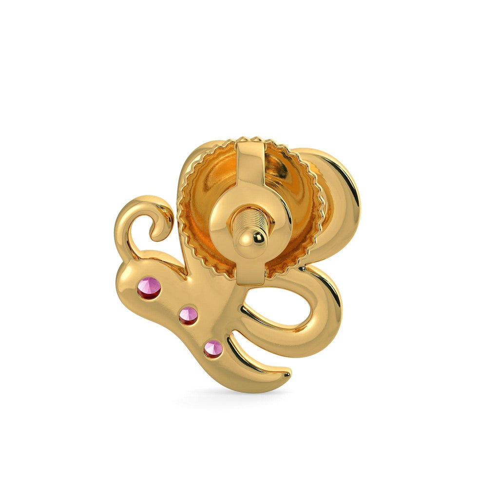 18k Solid Yellow Gold Handmade Pretty Butterfly Earrings, Butterfly Earrings, Gold Earrings, Sapphire Earrings - Jalvi & Co.