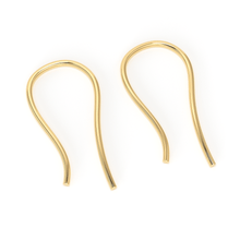 Load image into Gallery viewer, 18x9mm 0.80mm 21 Gauge 18k Solid Yellow Gold Earwires Pair for Half Drilled Gemstones - Jalvi & Co.
