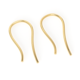 18x9mm 0.80mm 21 Gauge 18k Solid Yellow Gold Earwires Pair for Half Drilled Gemstones