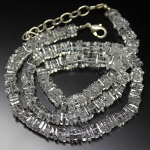 Load image into Gallery viewer, 19 inches, 5.5mm, Natural Crystal White Quartz Smooth Square Beaded Necklace - Jalvi &amp; Co.