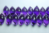 2 Match Pair, Aaa Quality,Purple Amethyst Quartz Faceted Dew Drops Briolettes 12-13mm Size Calibrated Size