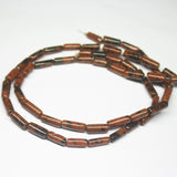 2 x 12 inch, 8-13mm, Brown Marconi Obsidian Smooth Tube Shape Beads, Marconi Obsidian Beads