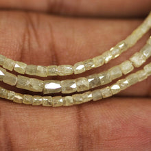 Load image into Gallery viewer, 20.84ct Faint Yellow Diamond Faceted Tube Fancy Beads Strand 15&quot; Strand 1.39-3.4mm - Jalvi &amp; Co.