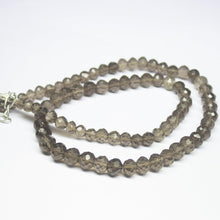 Load image into Gallery viewer, 20 inch, 5.5-8mm, Smoky Quartz Faceted Rondelle Beaded Necklace, Quartz Beads - Jalvi &amp; Co.