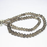 20 inch, 5.5-8mm, Smoky Quartz Faceted Rondelle Beaded Necklace, Quartz Beads