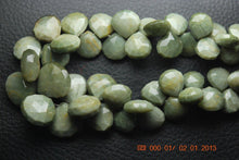 Load image into Gallery viewer, 20 Pcs Green Cats Eye Faceted Heart Shape Briolette, 12-13mm - Jalvi & Co.