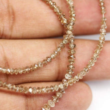 Load image into Gallery viewer, 22ct Natural Champagne Fancy Diamond Faceted Rondelle Beads 14&quot; Strand 2mm to 3mm - Jalvi &amp; Co.
