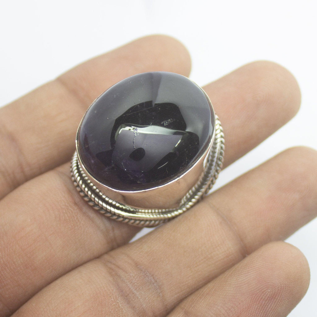 23.5g, Handmade Natural Purple Amethyst 925 Sterling Silver Ring - Jalvi & Co.